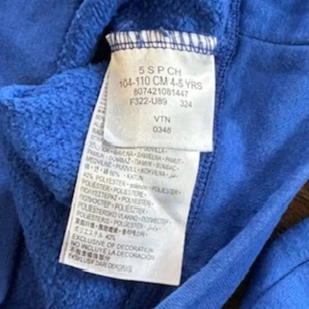 Nike Boys Royal Blue Fleece Pullover Hoodie Sweatshirt Size Small (4-5)